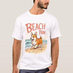 T-shirt Conception audacieuse de Corgi Beach Bum