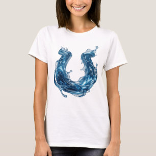 T-shirt Conception audacieuse éclaboussure d'EAU bleu cool