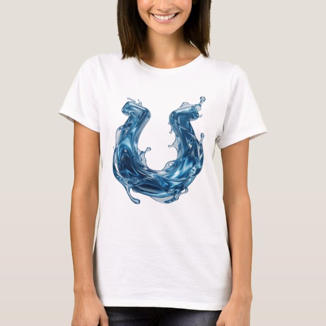 T-shirt Conception audacieuse éclaboussure d'EAU bleu cool (Devant)