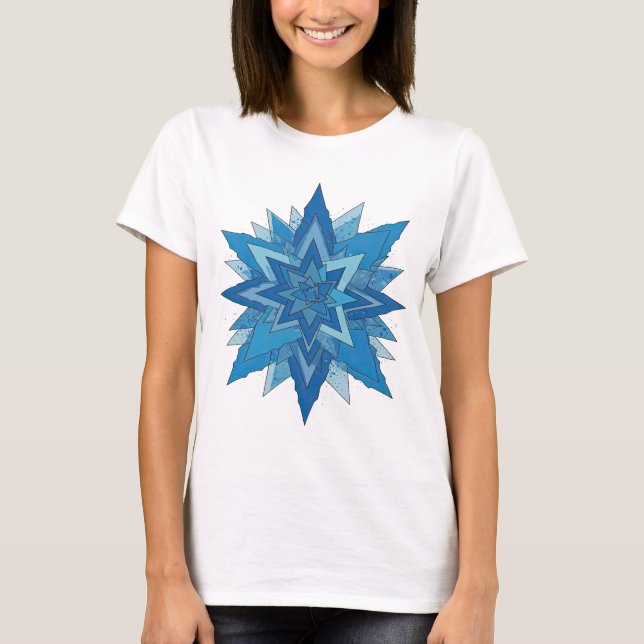 T-shirt Conception audacieuse en bleu givré (Devant)