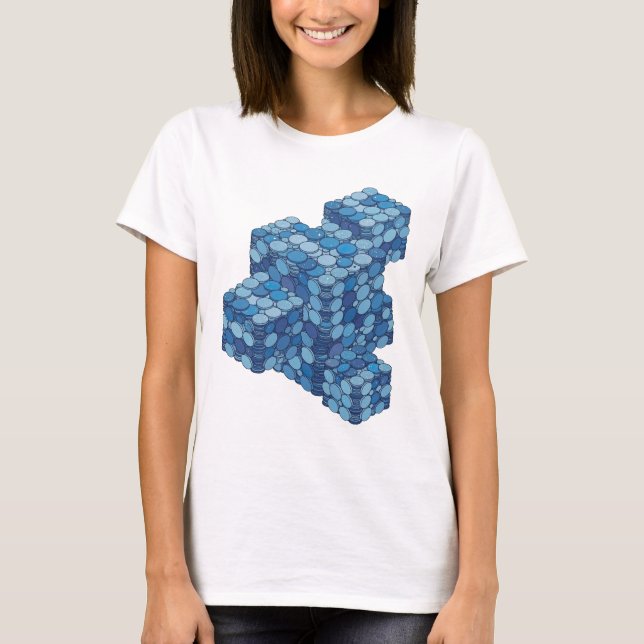 T-shirt Conception audacieuse en bleu vif ESCALIER DE PIÈC (Devant)