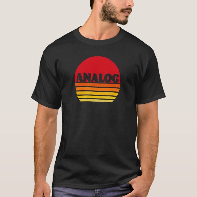 T-shirt Conception audio esthétique Analogique Sunset Retr (Devant)