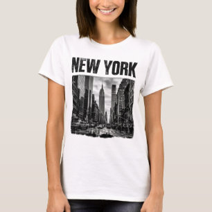 T-shirt Conception avec image en noir et blanc de New York