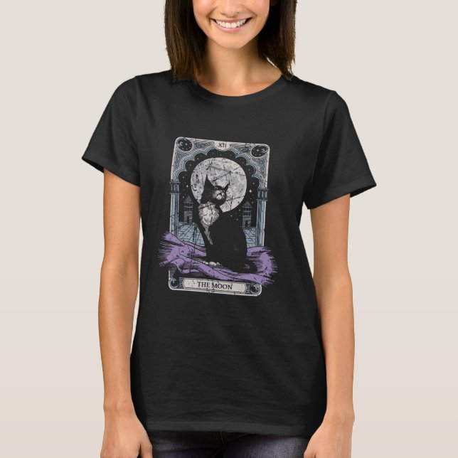 T-shirt Conception avec une carte de tarot dessus La Lune  (Devant)