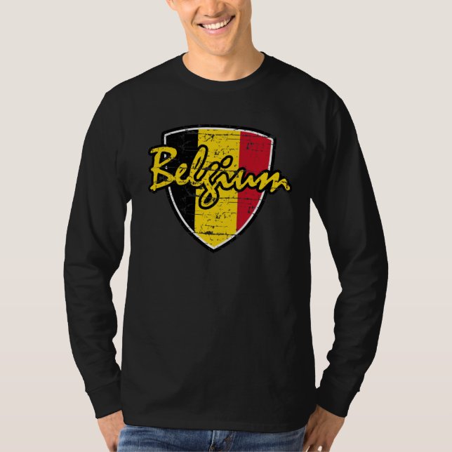 T-shirt Conception belge de drapeau (Devant)