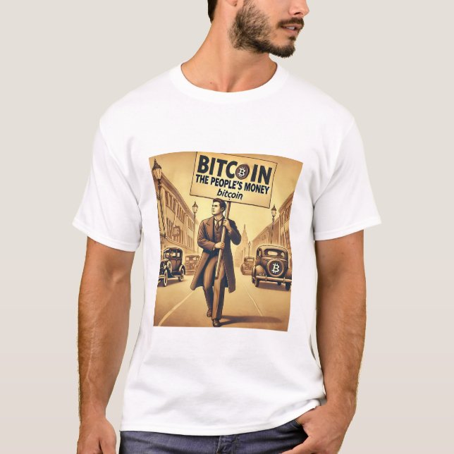 T-shirt Conception Bitcoin Cryptodevise vintage (Devant)