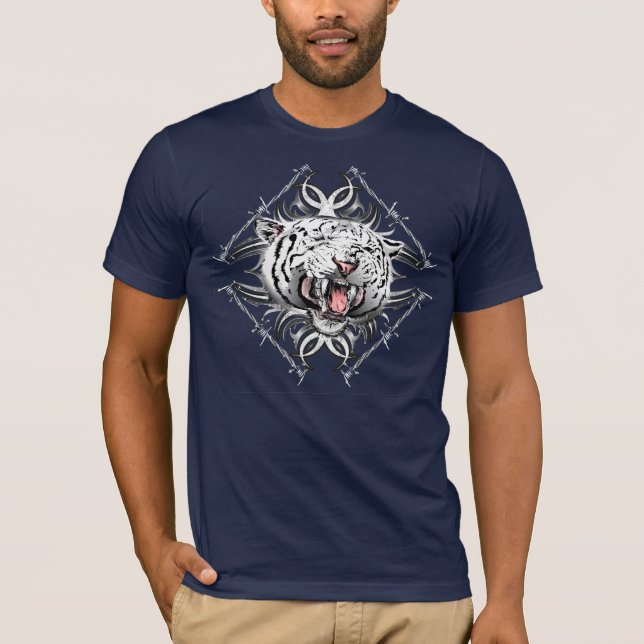 T-shirt Conception blanche de Trible de fil de Barb de (Devant)