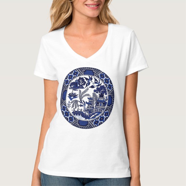 T-shirt Conception bleue classique de saule (Devant)