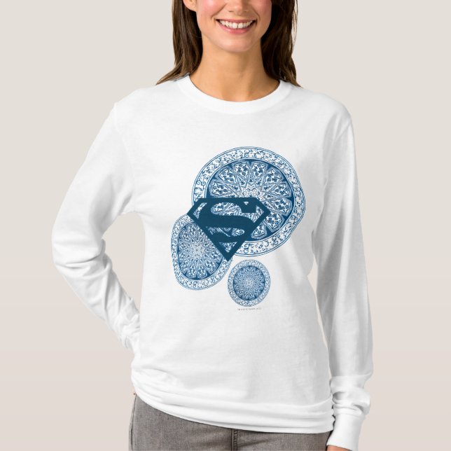 T-shirt Conception bleue de cercle de Supergirl (Devant)
