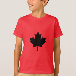 T-shirt Conception canadienne de la feuille d'érable noire