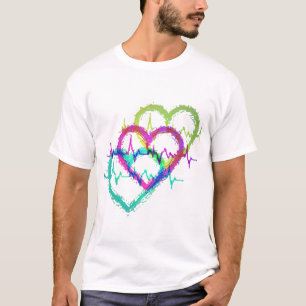 T-shirt Conception cardiaque colorée Abstraite
