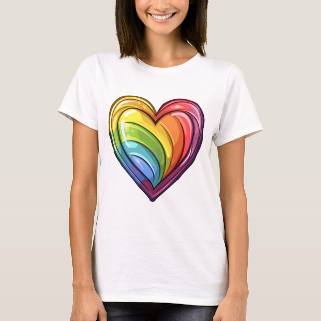 T-shirt Conception cardiaque gay pride (Devant)