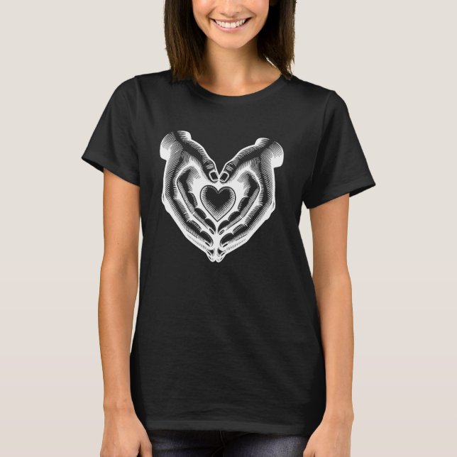 T-shirt Conception cardiaque symétrique Abstraite Novelty  (Devant)