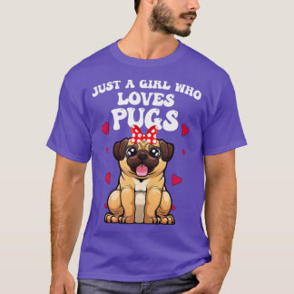 T-shirt Conception Carlin Pour Femmes Filles Chien Animaux