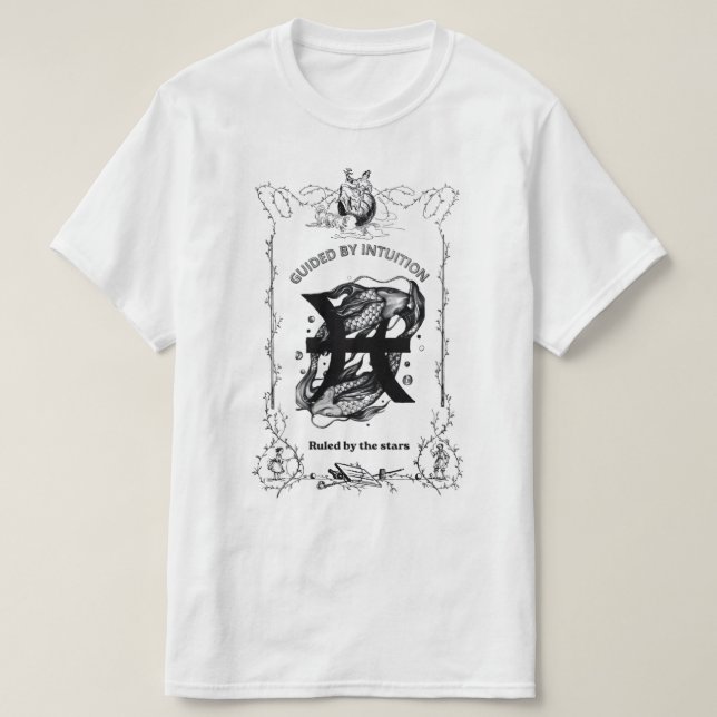 T-shirt Conception céleste d'intuition des Poissons (Design devant)