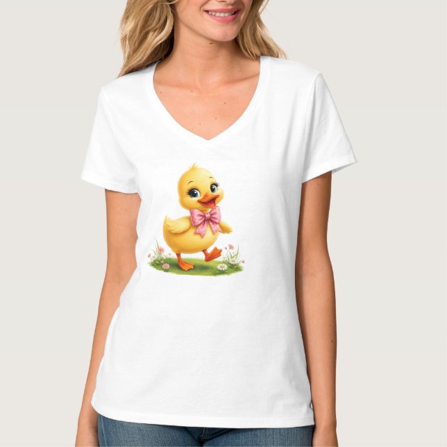 T-shirt Conception charmante de caneton, Art d'animal heur (Devant)