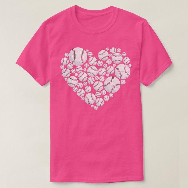 T-shirt Conception Coeur Baseball Pour Les Amateurs De Bas (Design devant)