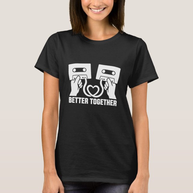 T-shirt Conception Cœur Cassette Rétro Meilleur Ensemble (Devant)