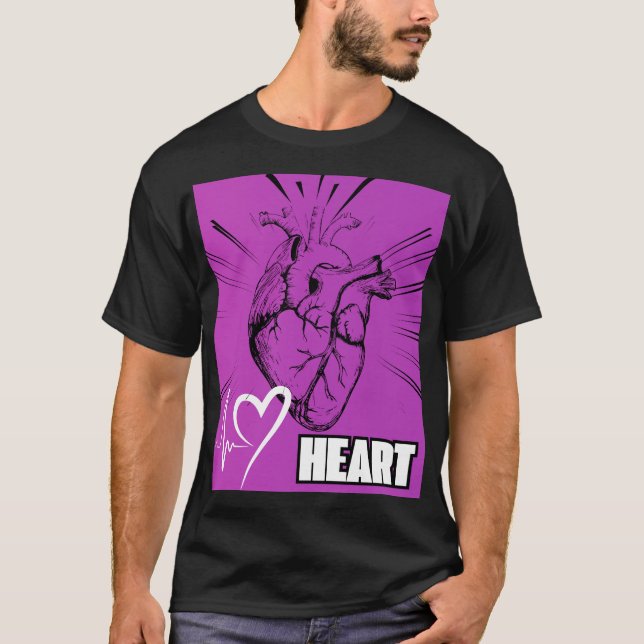 T-shirt Conception Coeur Violet (Devant)