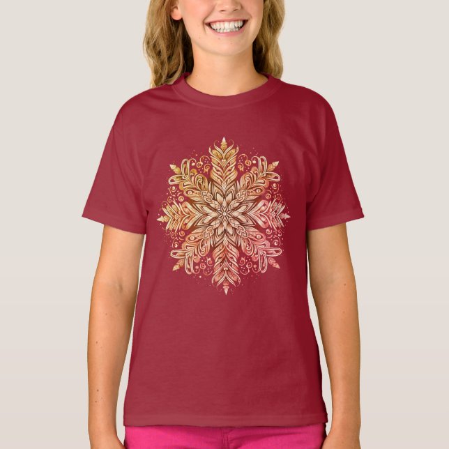 T-shirt Conception complexe de flocon de neige (Devant)