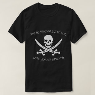 T-shirt Conception crâne de pirate et épées drôle