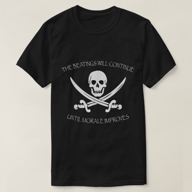 T-shirt Conception crâne de pirate et épées drôle (Design devant)