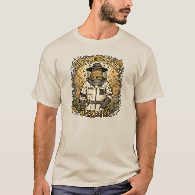 T-shirt Conception d'abeille de meilleur apiculteur au mon (Devant)