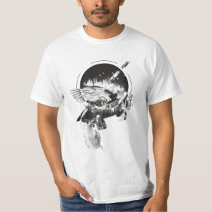 T-shirt Conception d'abeille double exposition
