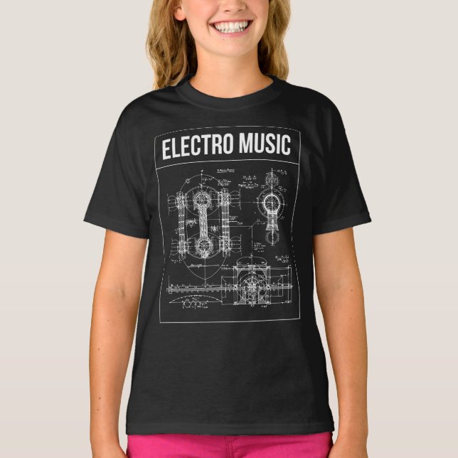 T-shirt Conception d'affiche de musique Electro (Devant)