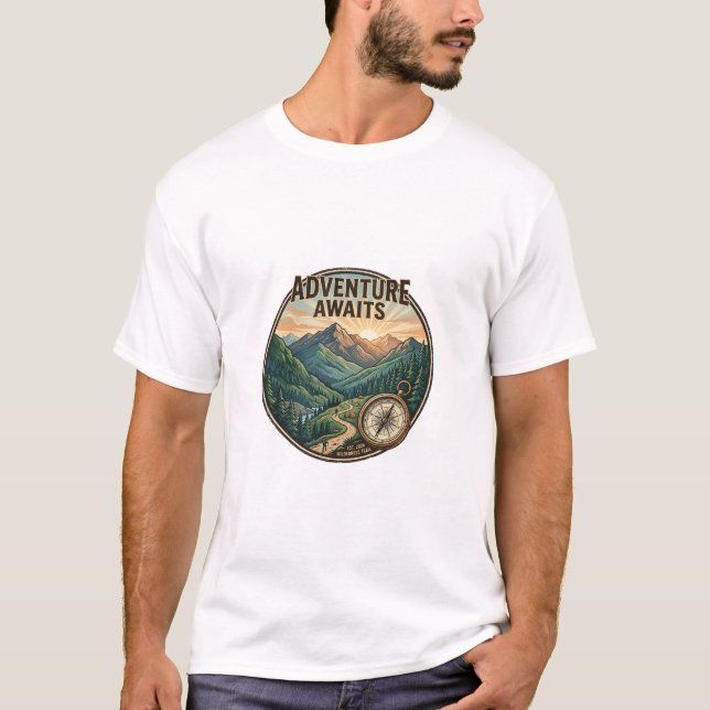 T-shirt Conception d'affiche rétro de parc national Aventu (Devant)