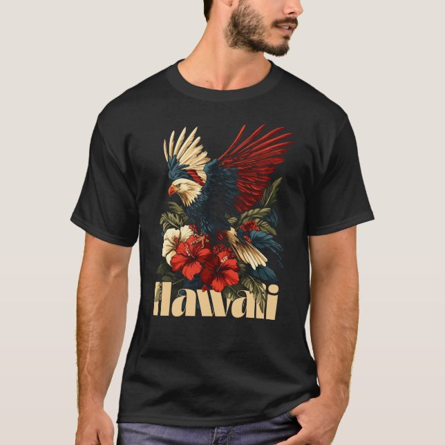 T-shirt Conception d'aigle de fierté d'Hawaï (Devant)