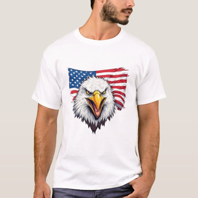 T-shirt Conception d'aigle pour le jour de l'indépendance  (Devant)