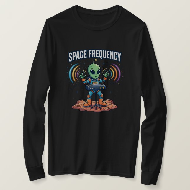 T-shirt Conception d'alien Thérémine de fréquence spatiale (Design devant)