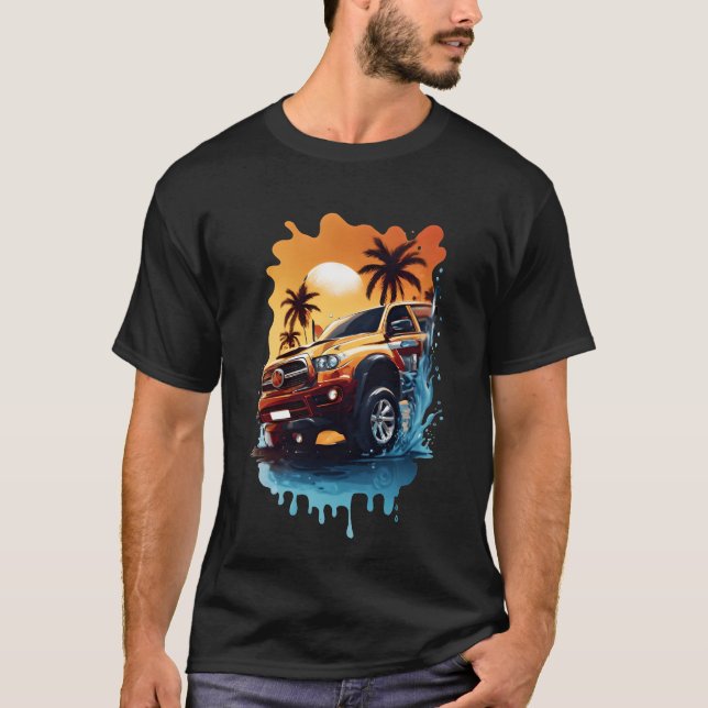 T-shirt Conception d'ami de fond d'écran de voiture d'illu (Devant)