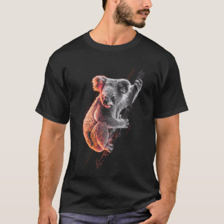 T-shirt Conception d'amour d'animaux de forêt d'art de koa