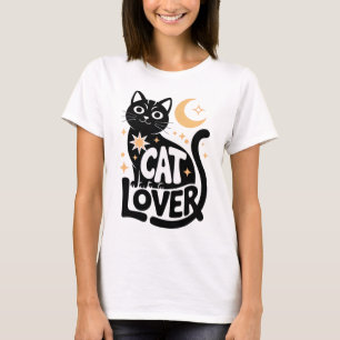 T-shirt Conception d'amour de chat noir de magie céleste