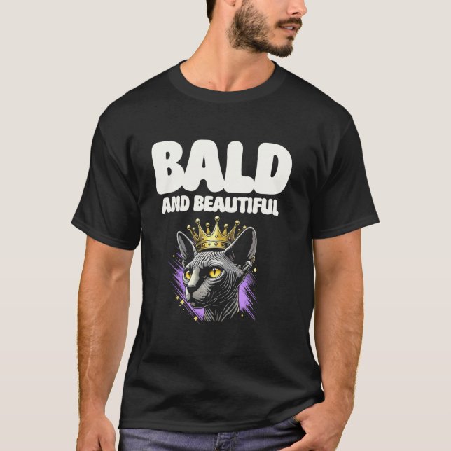 T-shirt Conception d'amour de chat Sphynx chauve et belle (Devant)
