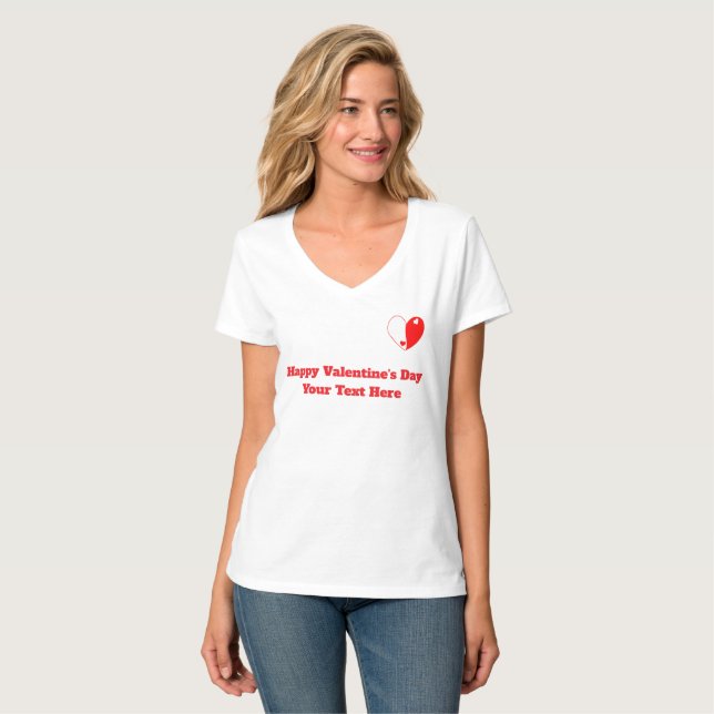 T-shirt Conception d'amour de cœur Yin Yang – Équilibre &  (Devant entier)