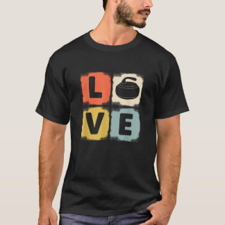 T-shirt Conception d'amour de curling rétro patineuse hive
