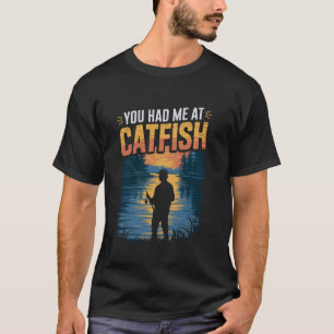 T-shirt Conception d'amour de poisson-chat pour la pêche a