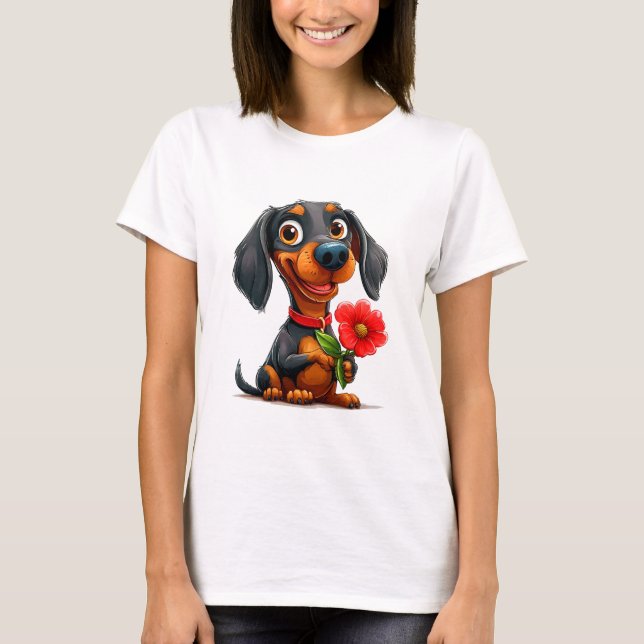 T-shirt 🐶 Conception d'amour de teckel pour amateur de ch (Devant)