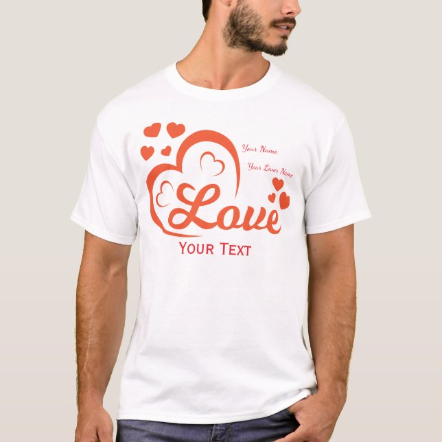 T-shirt Conception d'amour et de romance avec des éléments (Devant)