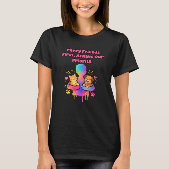 T-shirt Conception d'amour pour les animaux de compagnie F (Devant)