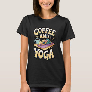 T-shirt Conception d'amoureux de yoga et de café