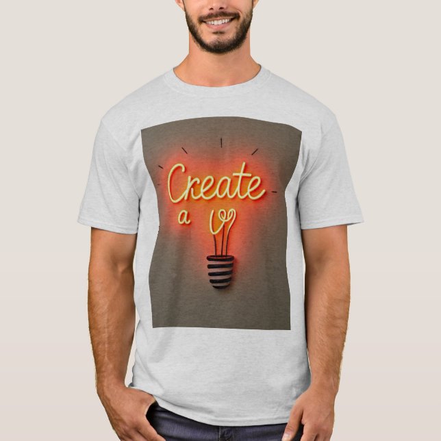 T-shirt Conception d'ampoules lumineuses inspirantes (Devant)