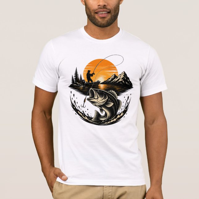 T-shirt Conception d'angler au coucher du soleil pour la p (Devant)