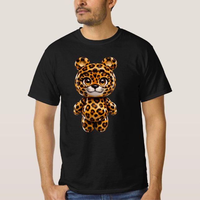 T-shirt Conception d'animal de jouet mignon kawaii léopard (Devant)