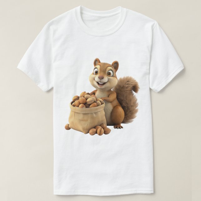 T-shirt Conception d'animal d'écureuil mignon (Design devant)