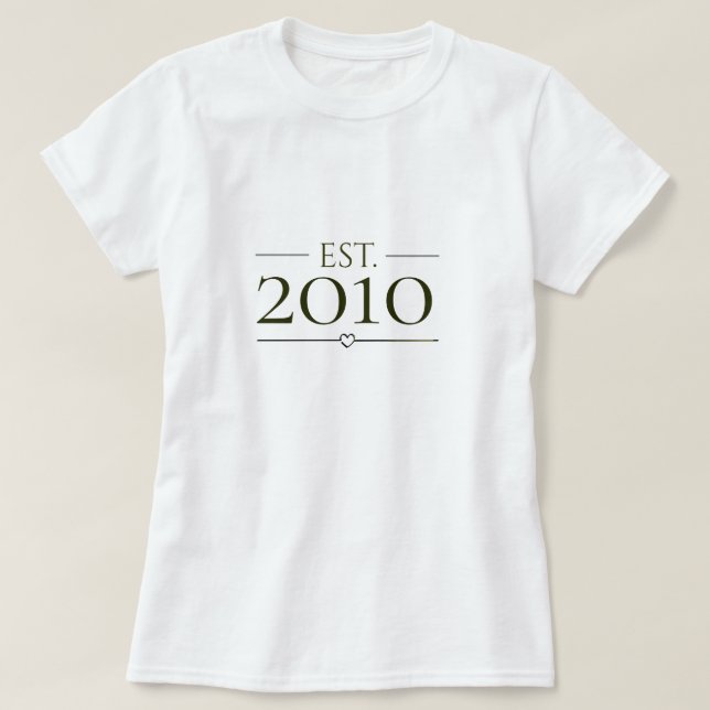 T-shirt Conception d'année personnalisée minimale établie (Design devant)