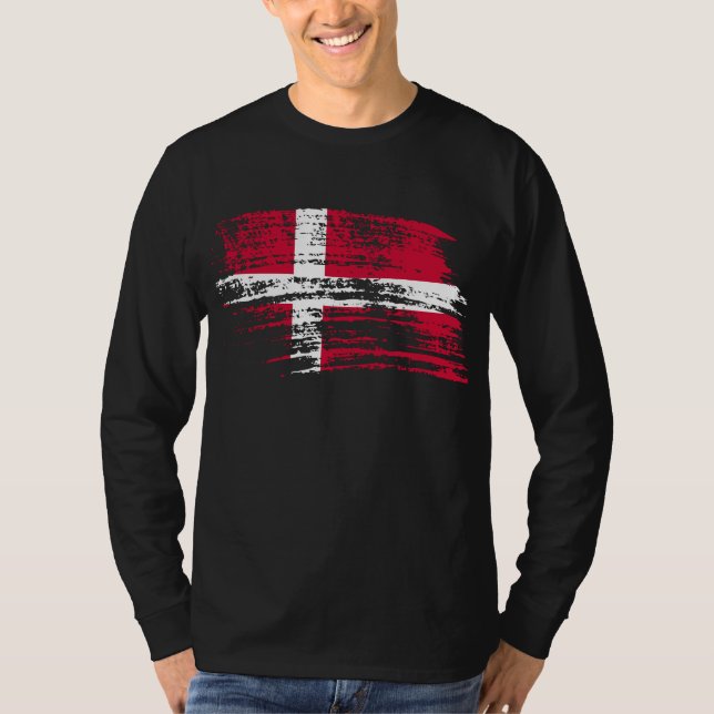 T-shirt Conception danoise fraîche de drapeau (Devant)